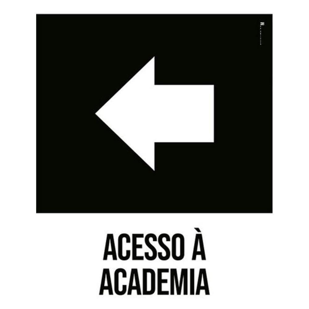 Kit 3 Placas Desenho - Acesso Academia Seta Esquerda