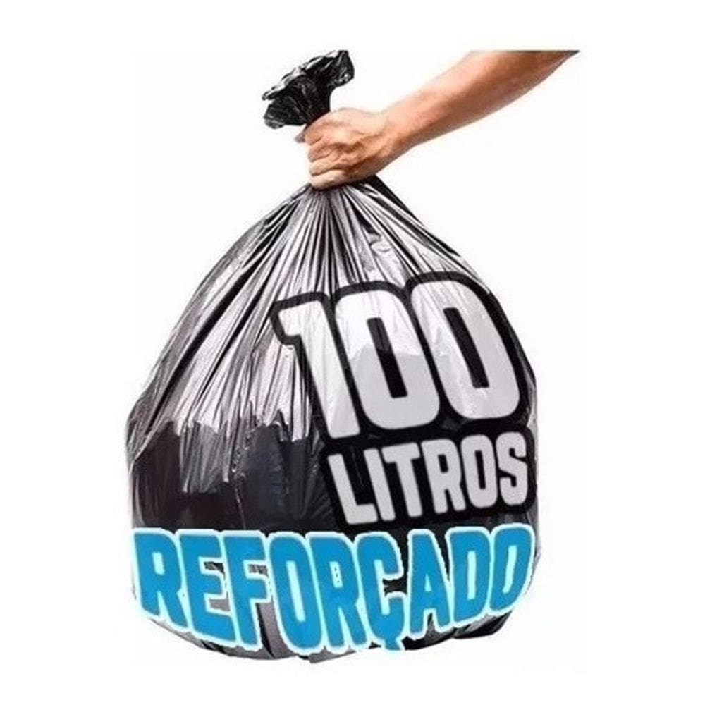 Saco De Lixo 100 Litros 100 Un Preto - Aprox 4,100 Kg