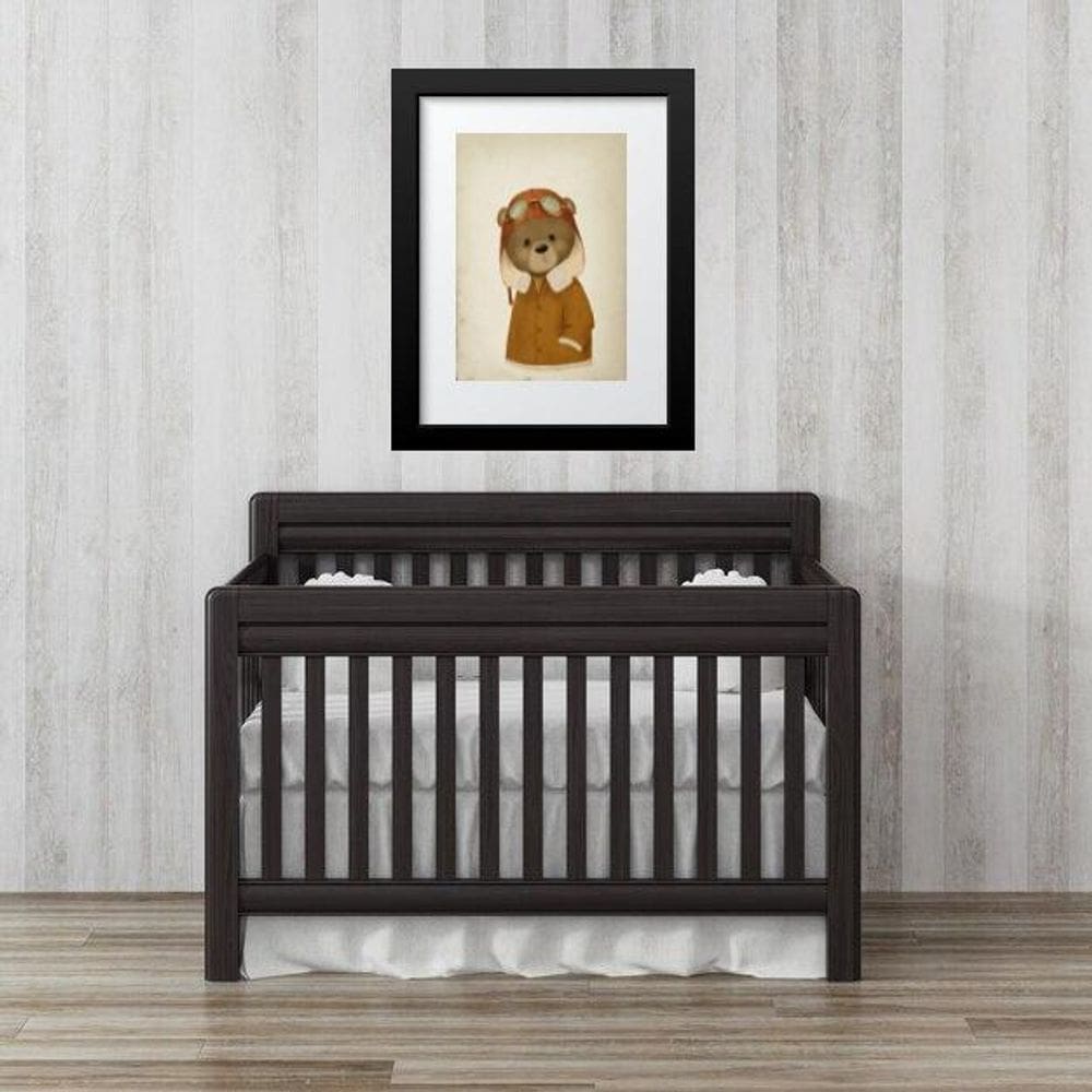 Quadro Infantil Retrô Urso Aviador- 60X48Cm
