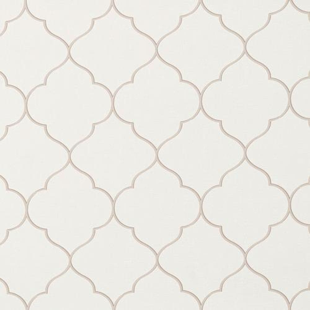 Papel De Parede 53Cmx10M Tnt Arabesco Branco Alto Relevo