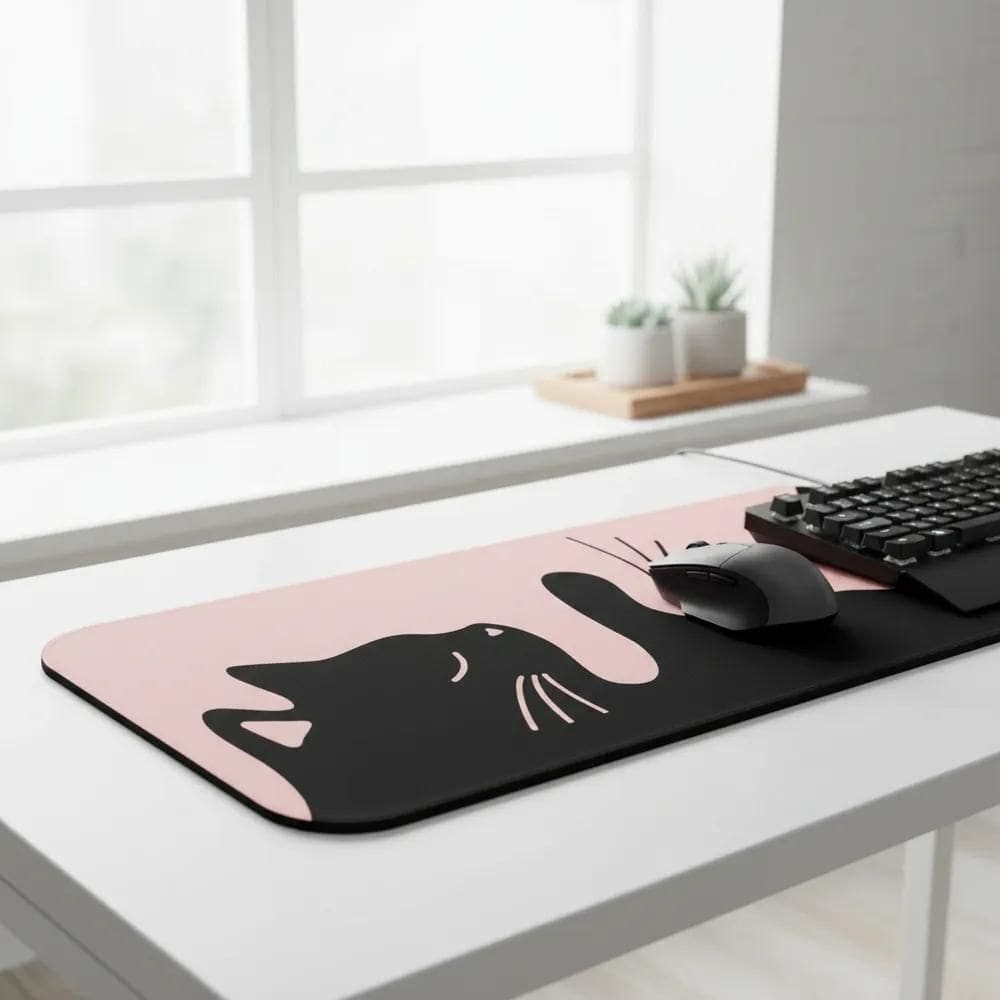 Mousepad Gamer 70X35Cm Speed Feminino P Romance Felino