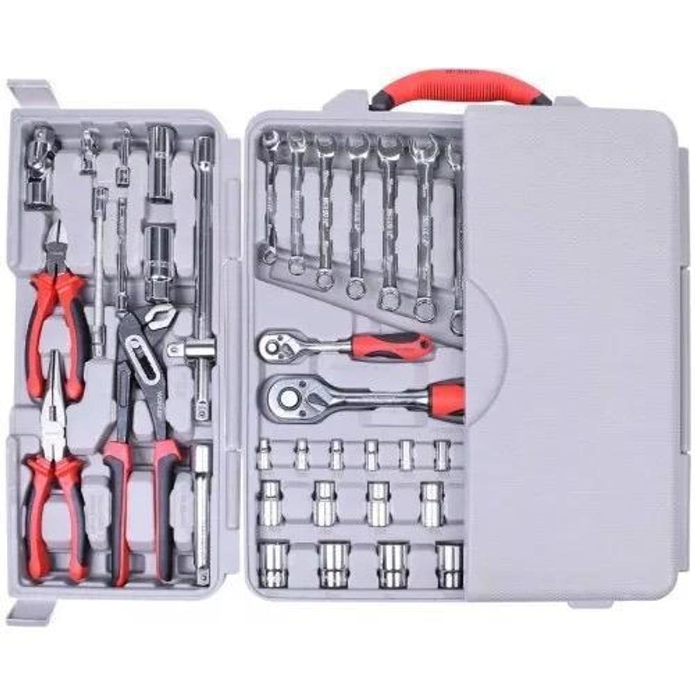 Jogo De Ferramentas Worker Com 110 Peças E Maleta Dobrável