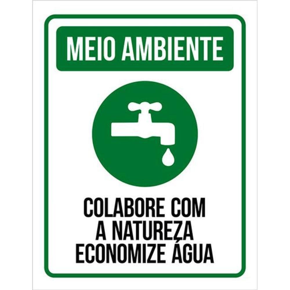 Kit 3 Placas Meio Ambiente Colabore Natureza Água 36X46