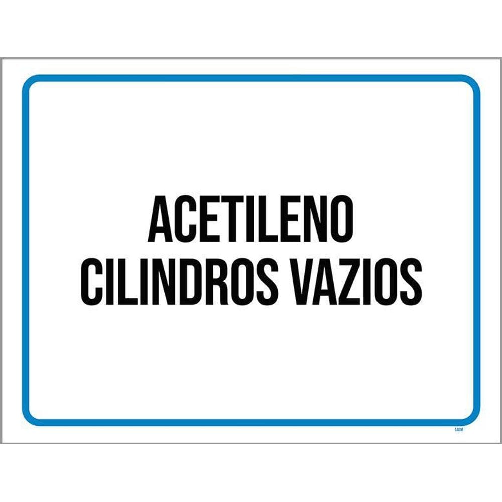 Placa Sinalização - Acetileno Cilindros Vazios 36X46