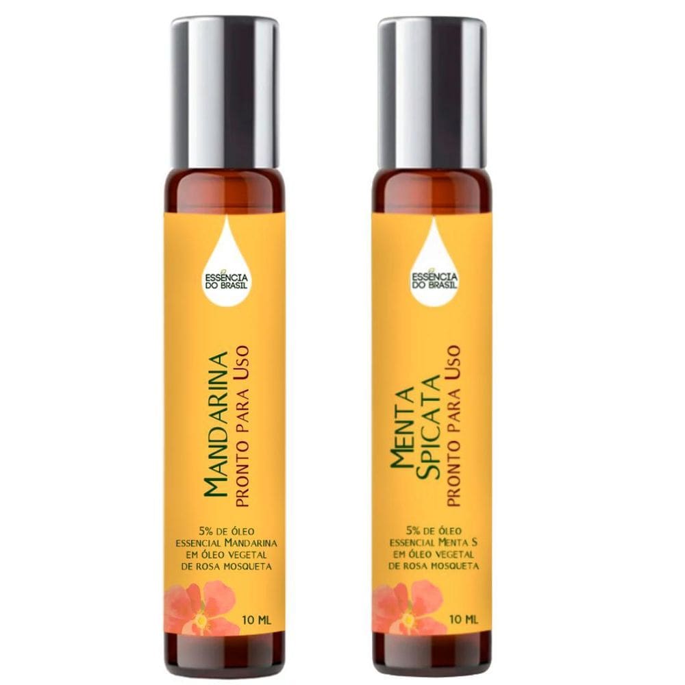 Óleos Essenciais Prontos Mandarina E Menta Roll On 10Ml