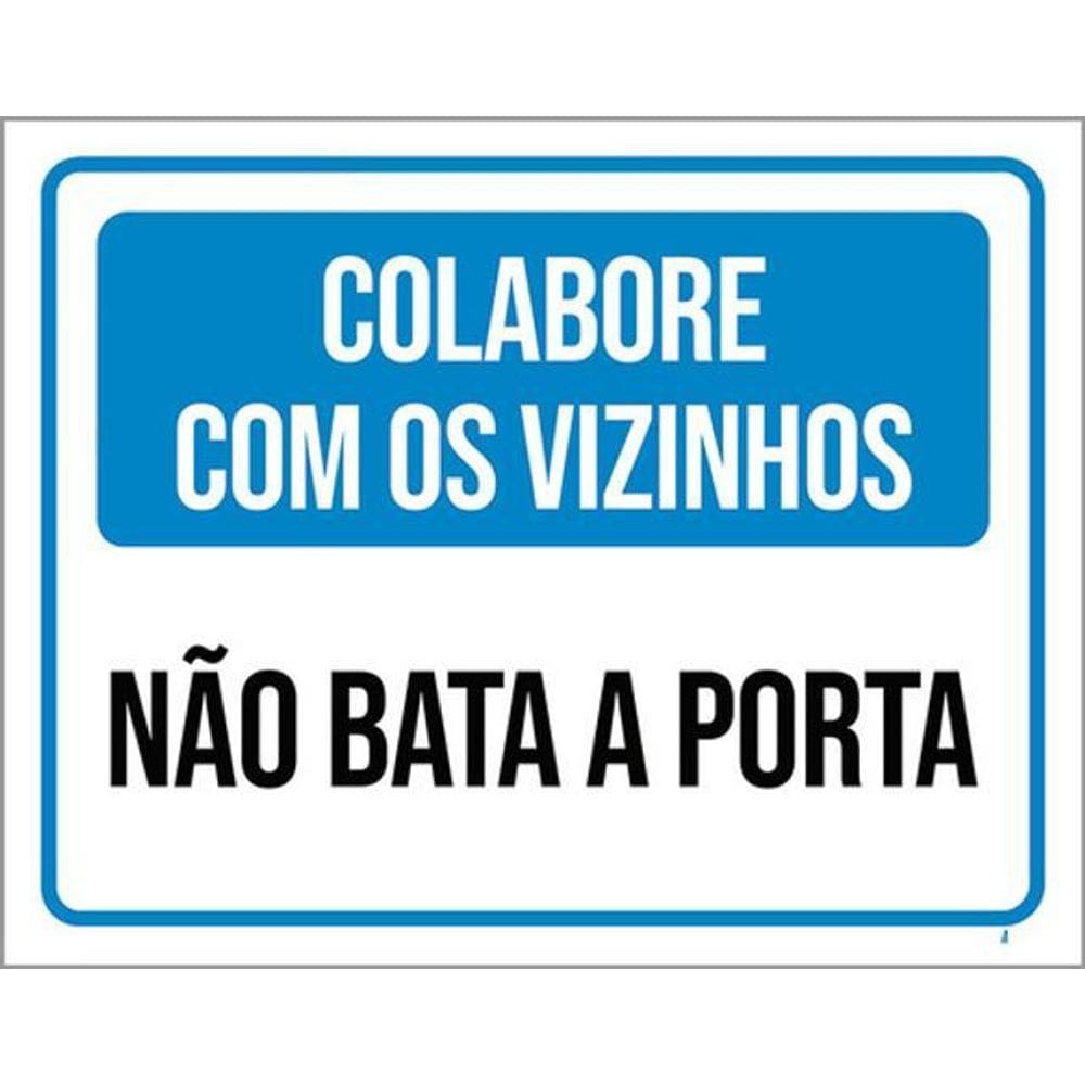 Kit 3 Placas Colebore Vizinhos Não Bata A Porta 36X46