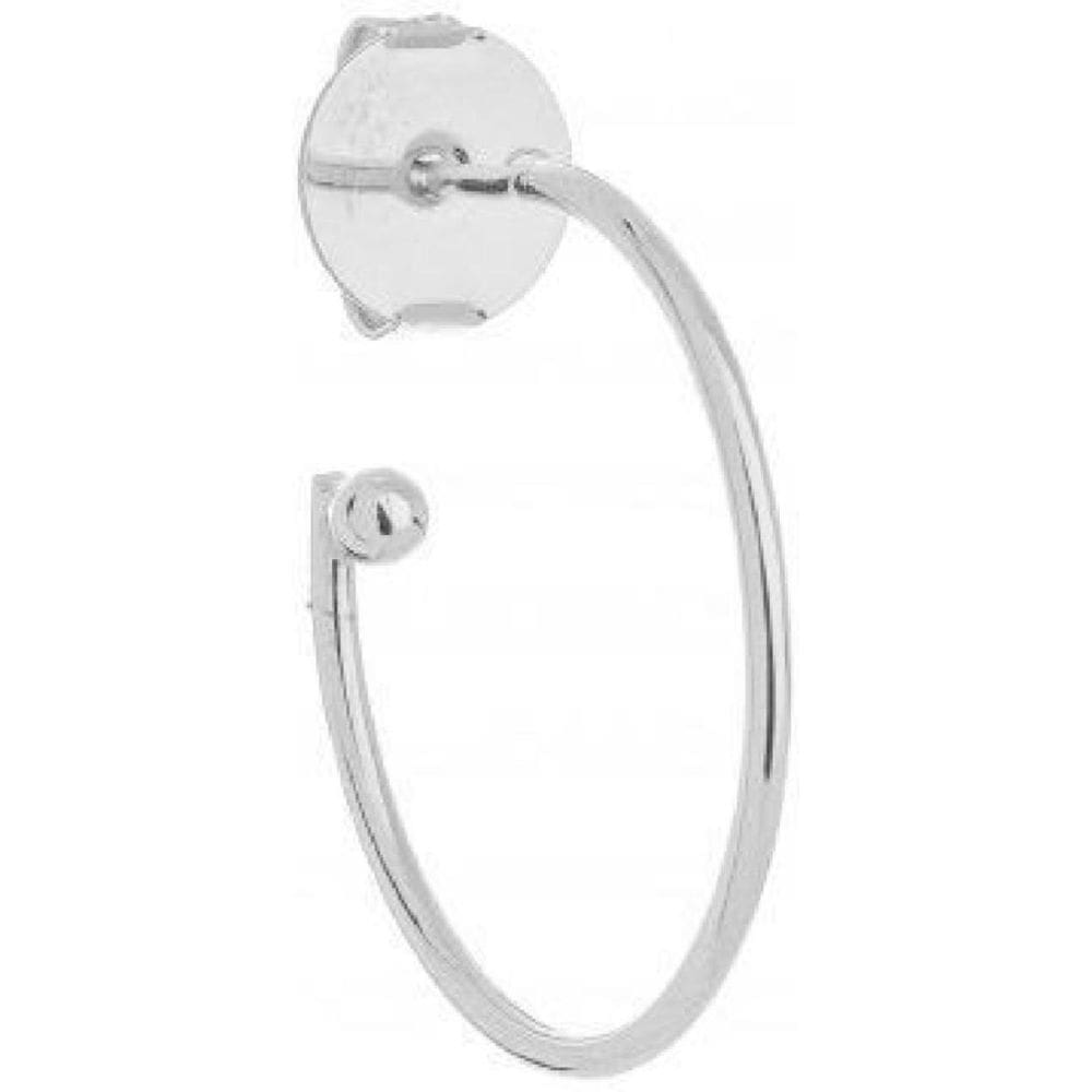 Brinco Argla Com Bolinha Banhado Em Ródio Branco