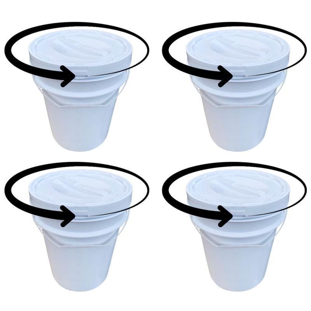 Balde Para Jardim Vertical 20L Tampa De Rosquear - Kit 4 Pçs