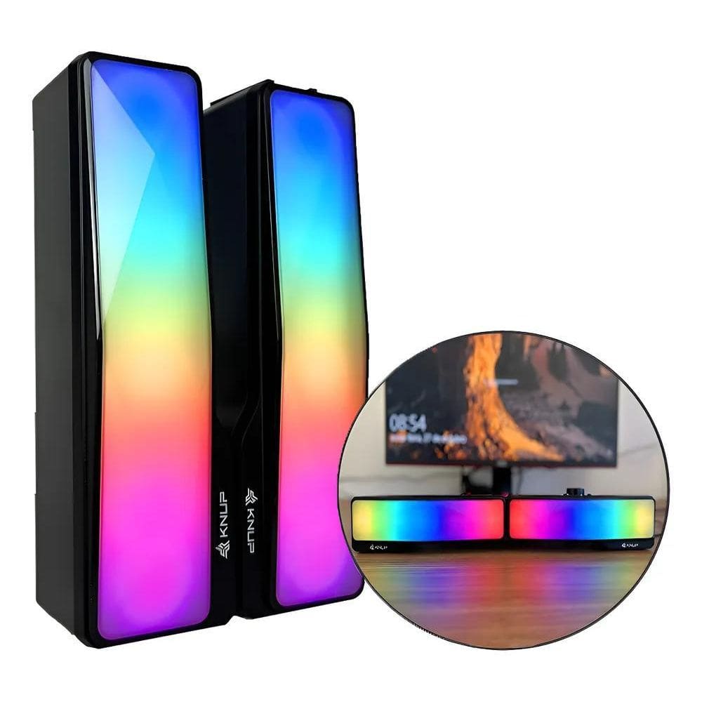 Soundbar Rgb Potente 10W Rms Para Pc E Notebook
