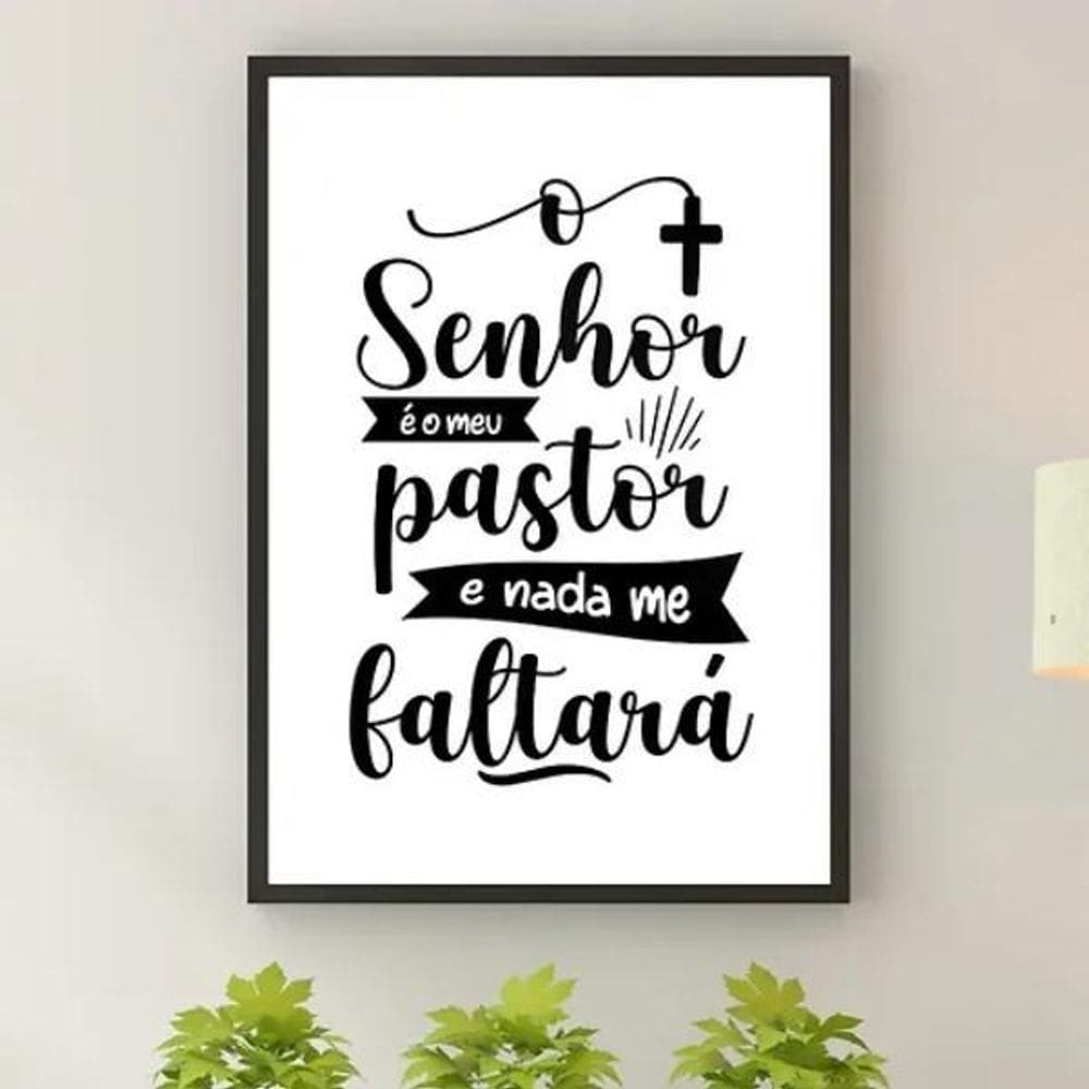 Quadro O Senhor É Meu Pastor - Minimalista 45X34Cm - Vidro