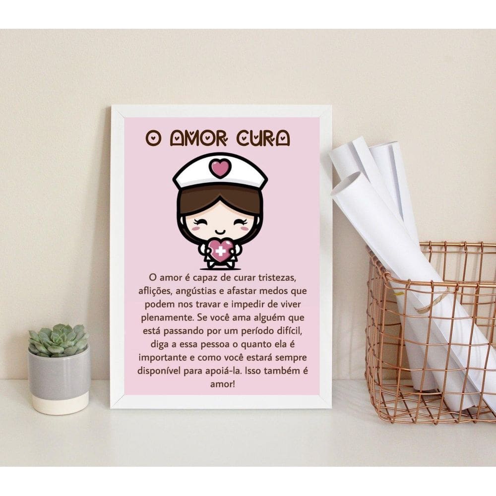 Quadro Decorativo Reflexão O Amor Cura 24X18Cm