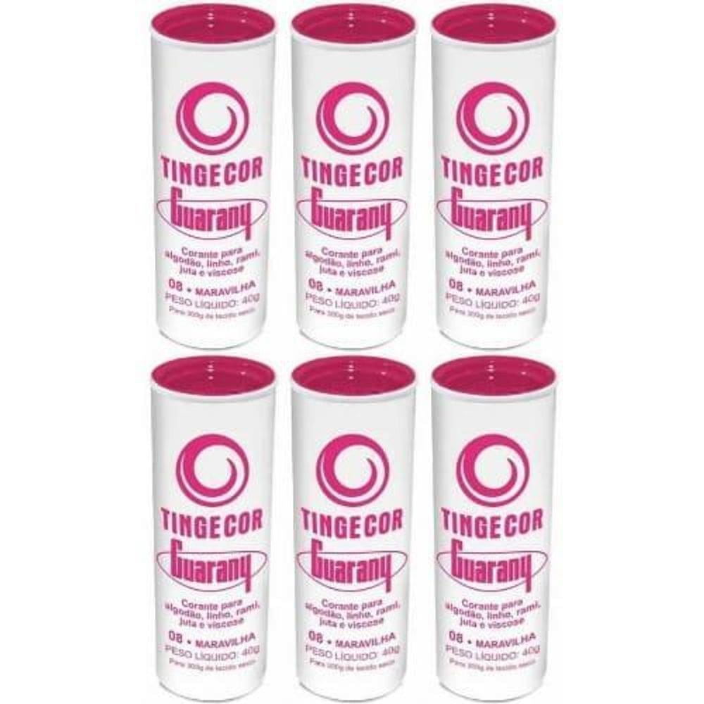 Tinta Tecido Tingecor Guarany 40G 6 Unidades Maravilha