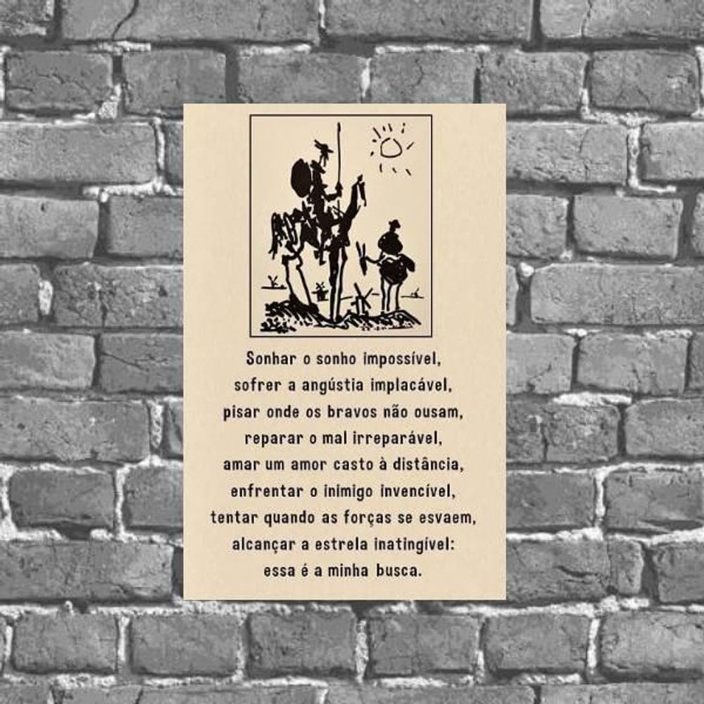 Placa Decorativa Dom Quixote Sonhar 18X27Cm