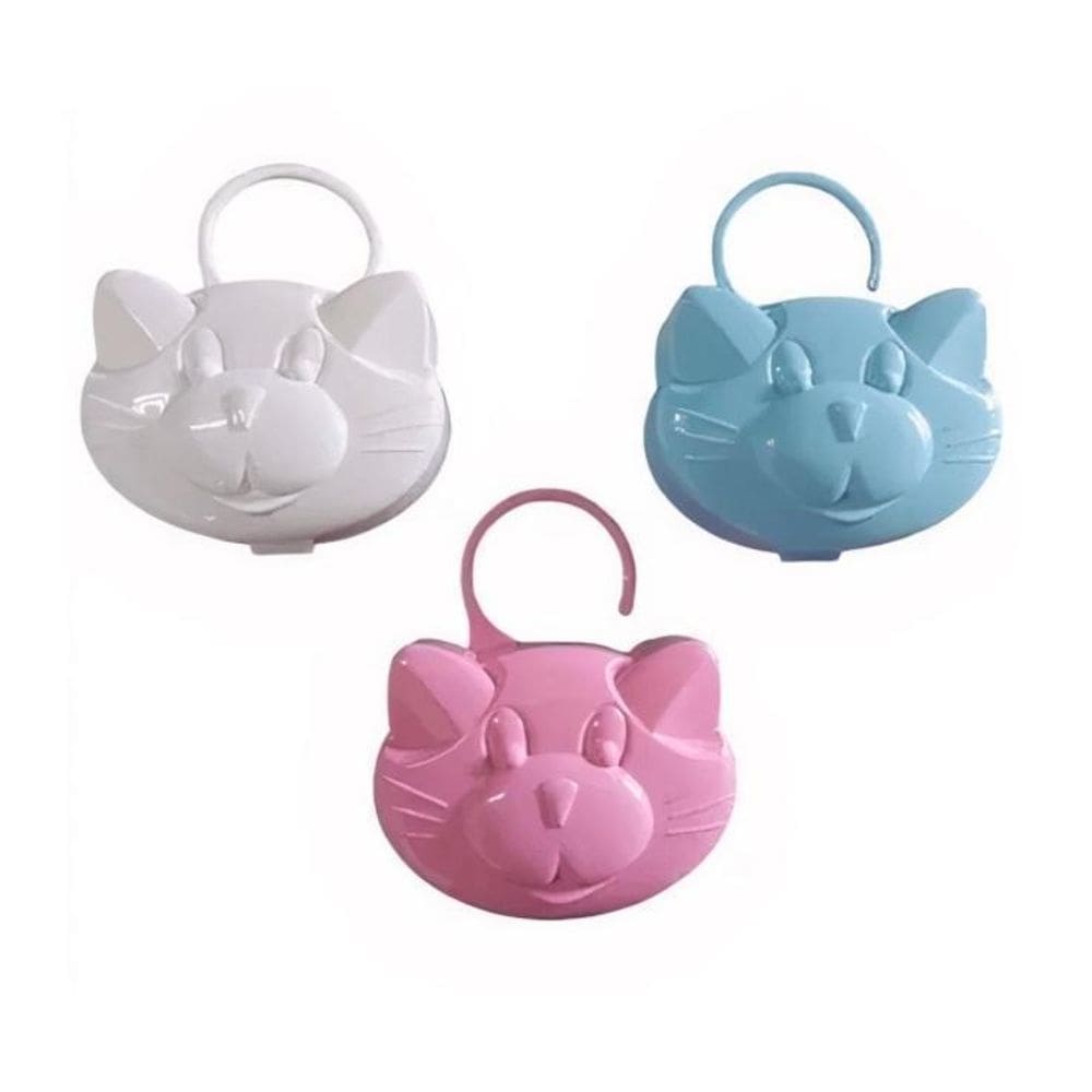 Porta Chupeta Plastbaby Gatinho Rosa - Polipropileno