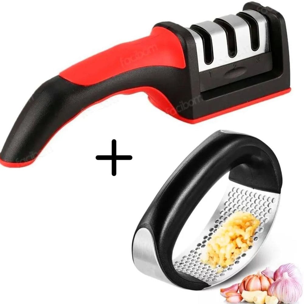 Kit Cozinha : Espremedor E Afiador Inox