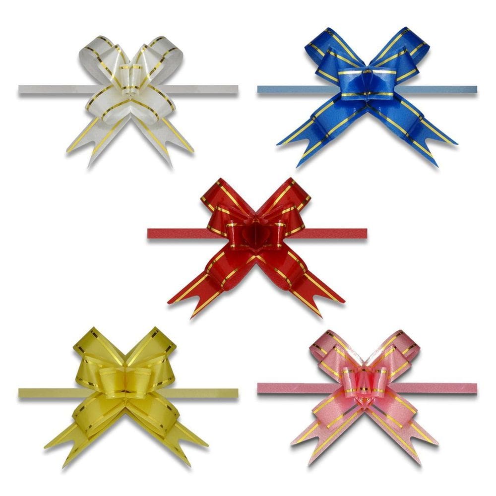 50 Laços Mágico Fácil Pronto Para Presente - Listra - 42Cm