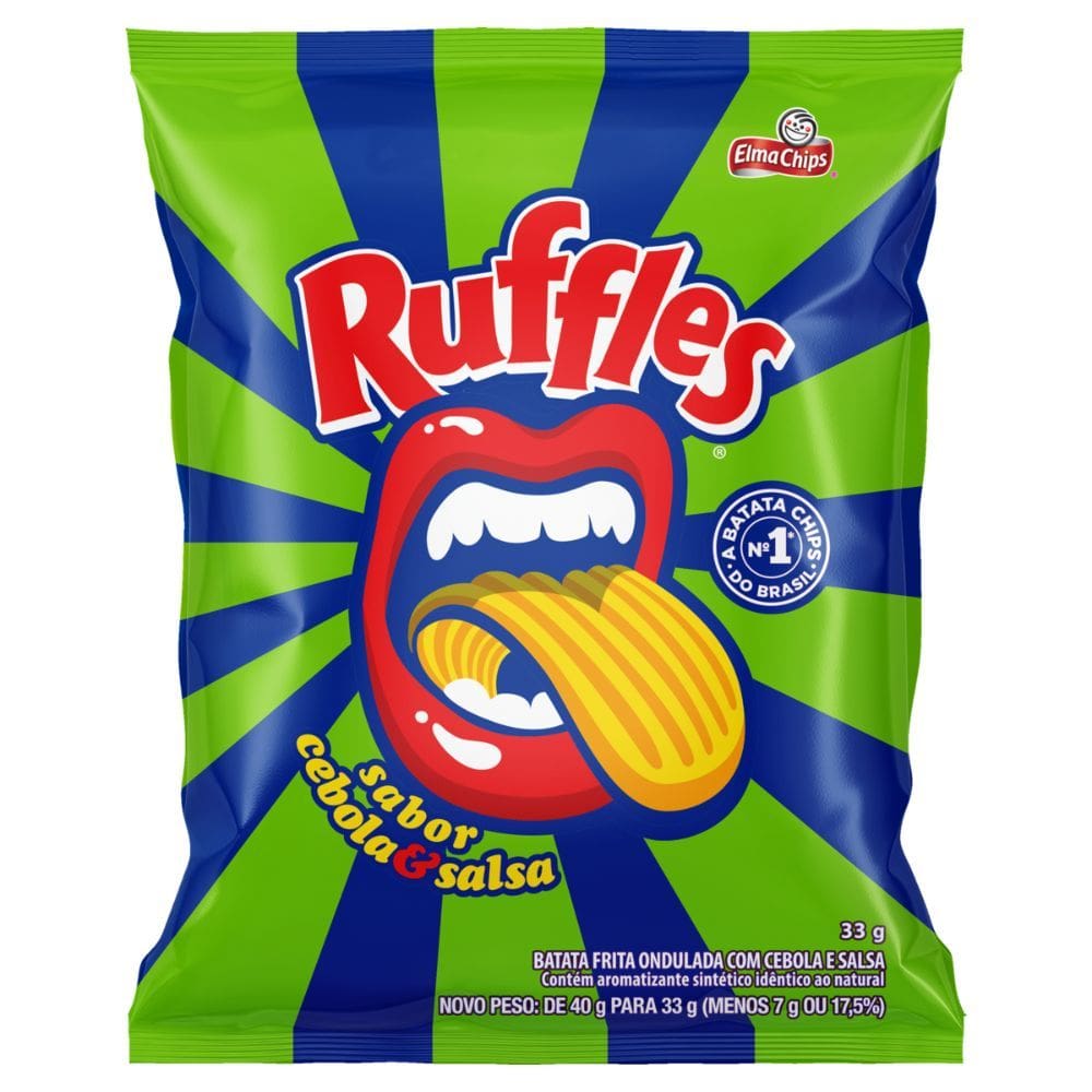 Batata Ruffles Ondulada Sabor Cebola e Salsa 33g