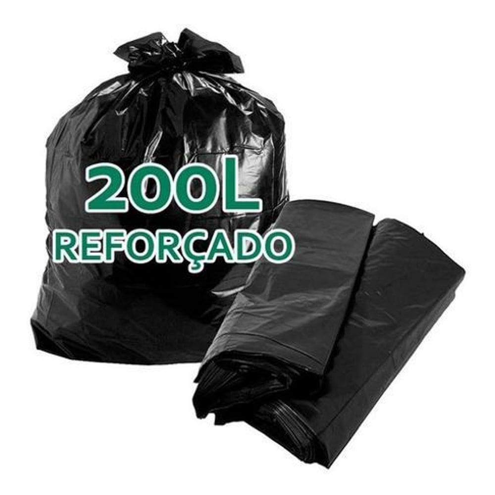 Saco De Lixo 200 Litros Reforçado Boca Larga Preto - 5Kg