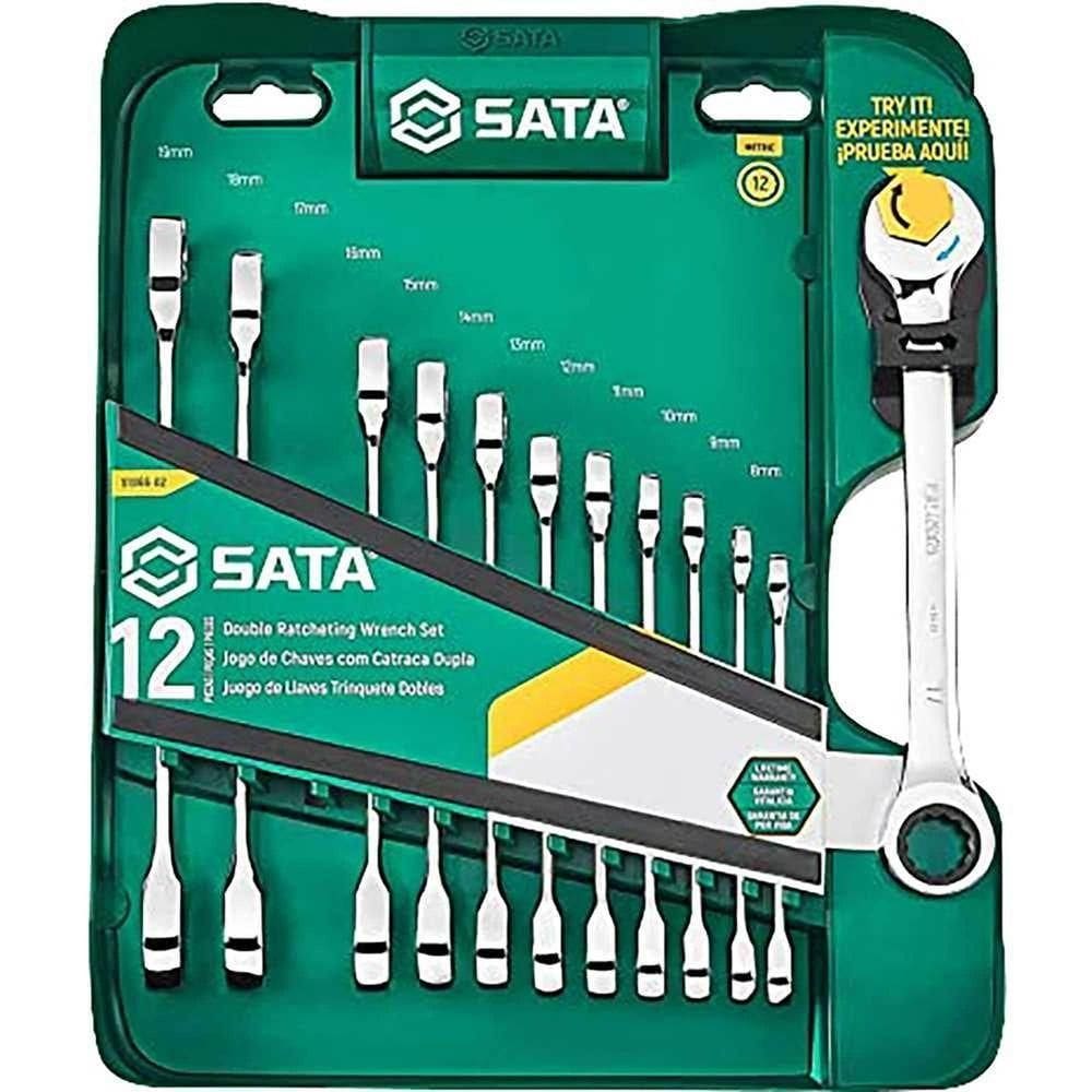 Jogo De Chaves Combinadas Com Catraca Speedy, 8 Mm A 19 Mm, Com 12 Peças, St09066-02 Sata Ostenvonder