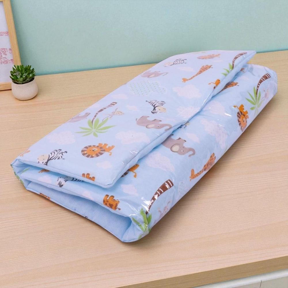 Trocador Portátil Fraldas Impermeável Para Bebê Safari Azul