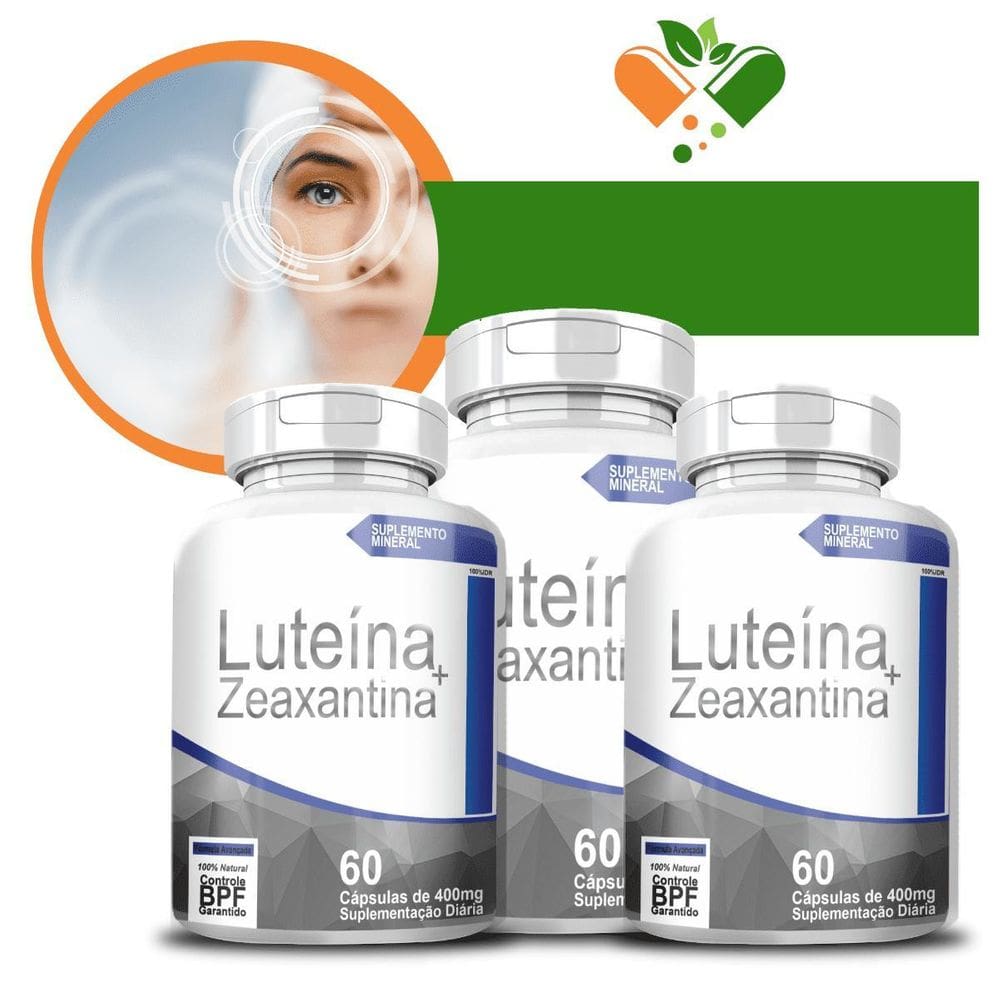 Kit Com 3 Luteina E Zeaxantina 400Mg 60 Cápsulas