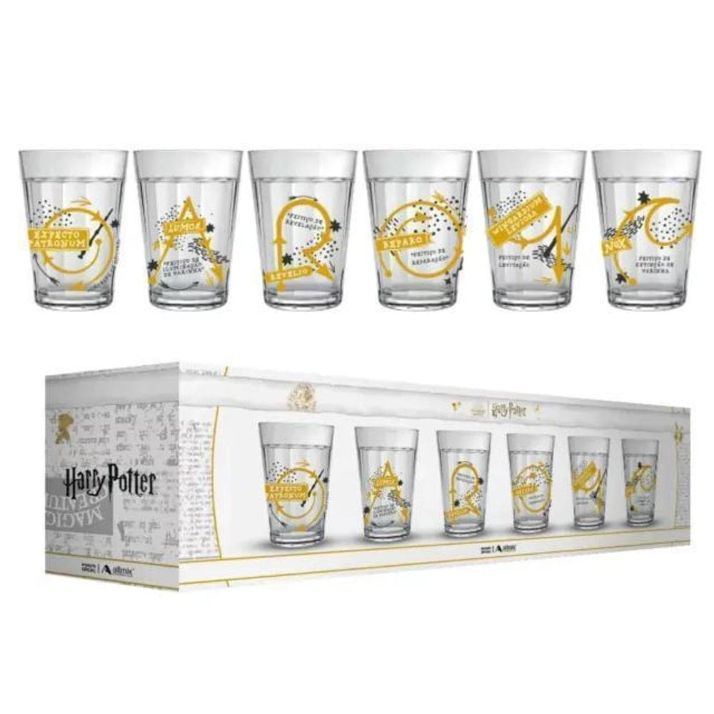 Kit 6 Copos Americano Harry Potter 190Ml