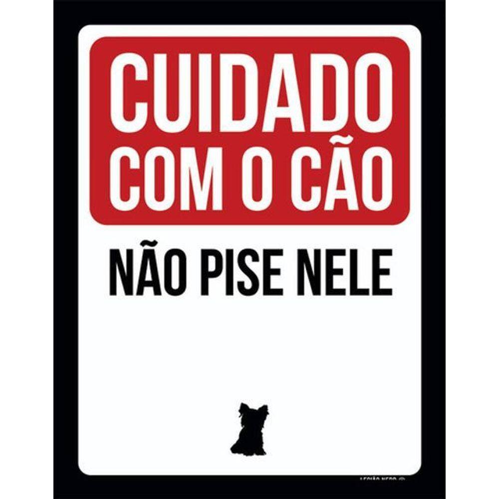 Kit 10 Placas Cuidado Com Cão Não Pise Nele Ml422 36X46