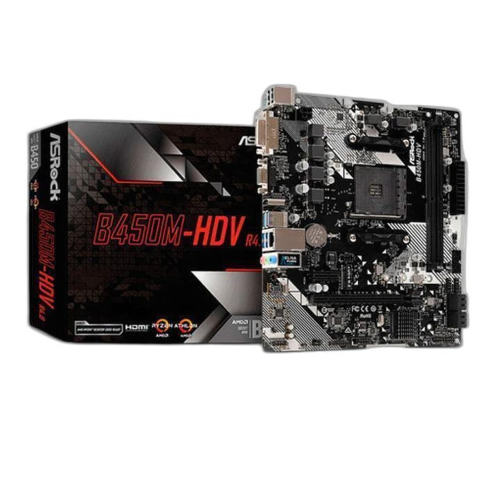 Placa Mae Amd Am4 B450 2Xddr4 Hdmi/Dvi/Vga B450M-Hdv Asrock
