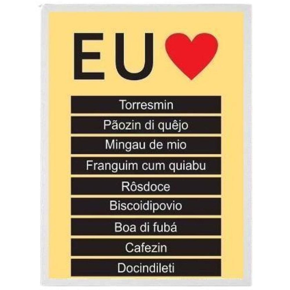 Quadro Eu Amo Ser Mineiro 45X34Cm - Madeira Branca