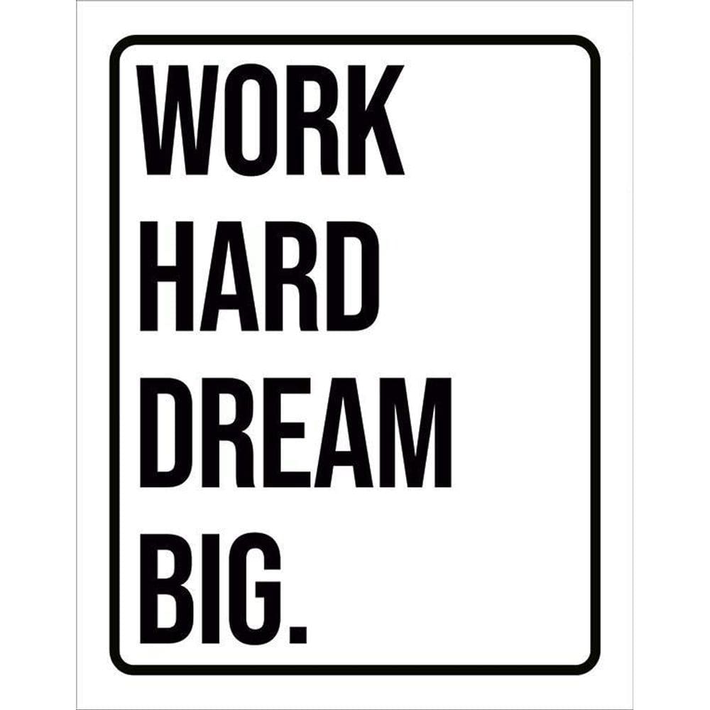 Kit 3 Placas Decorativa - Work Hard Dream Big