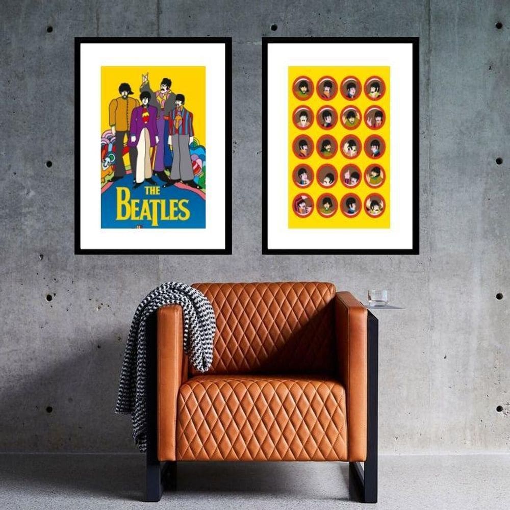 Kit 2 Quadros Yellow Submarine - 60X48Cm