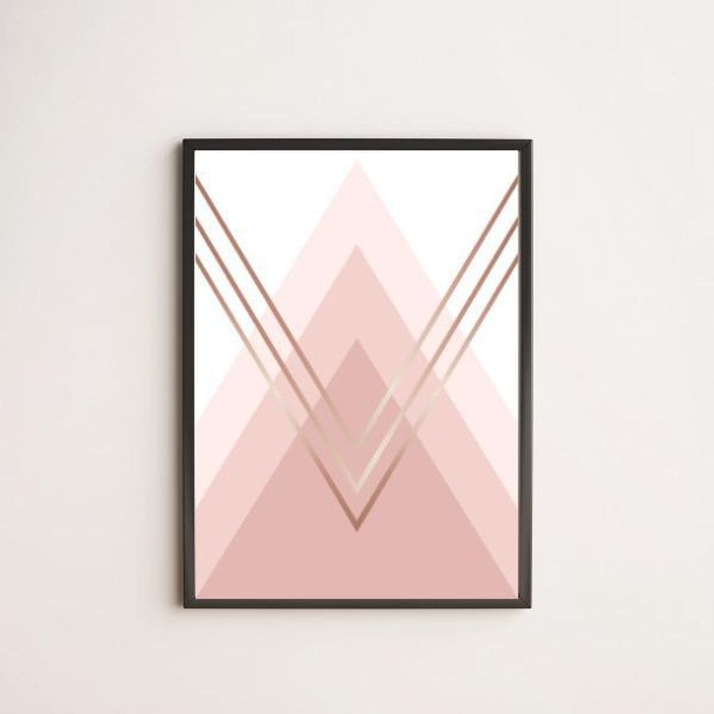 Quadro Decorativo Triângulos Rosês 24X18Cm
