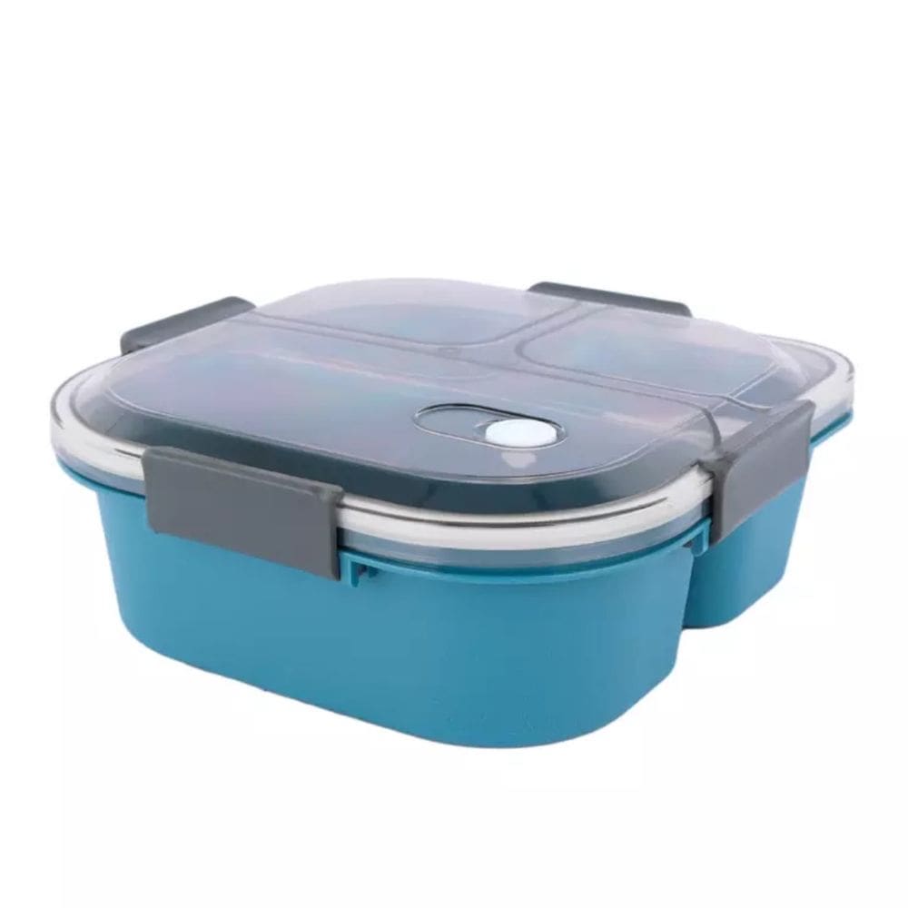 Pote Marmita Bento Box de 3 Compartimentos 1200mL Azul