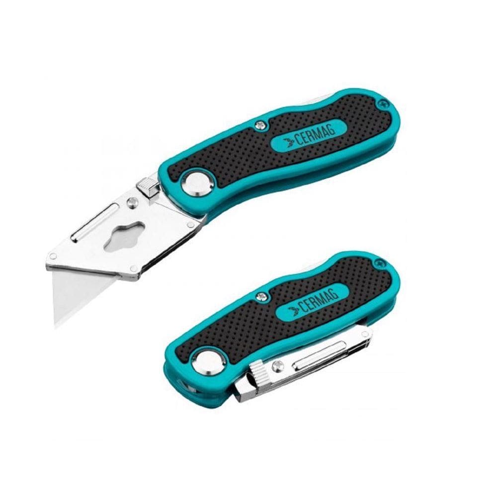 Estilete Dobrável Cermag + 5 Lâminas Extras