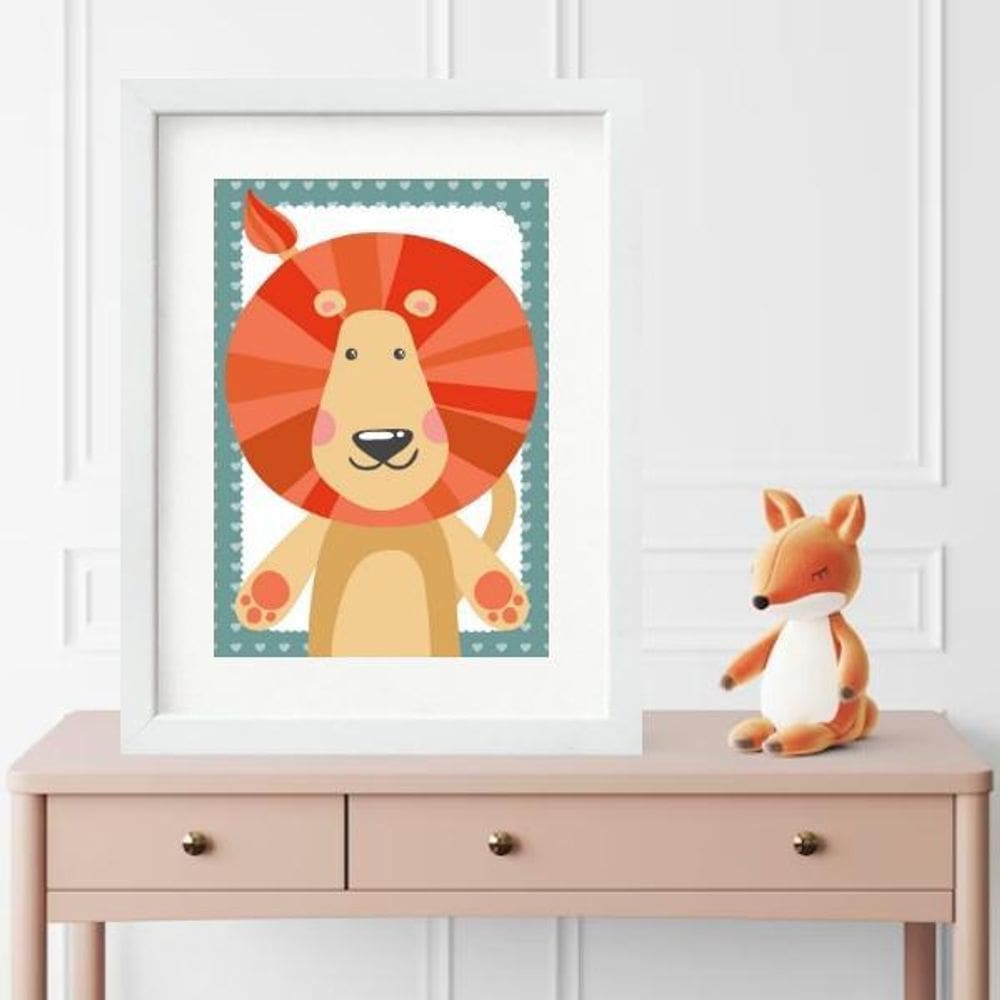 Quadro Infantil Safari Leãozinho- 60X48Cm