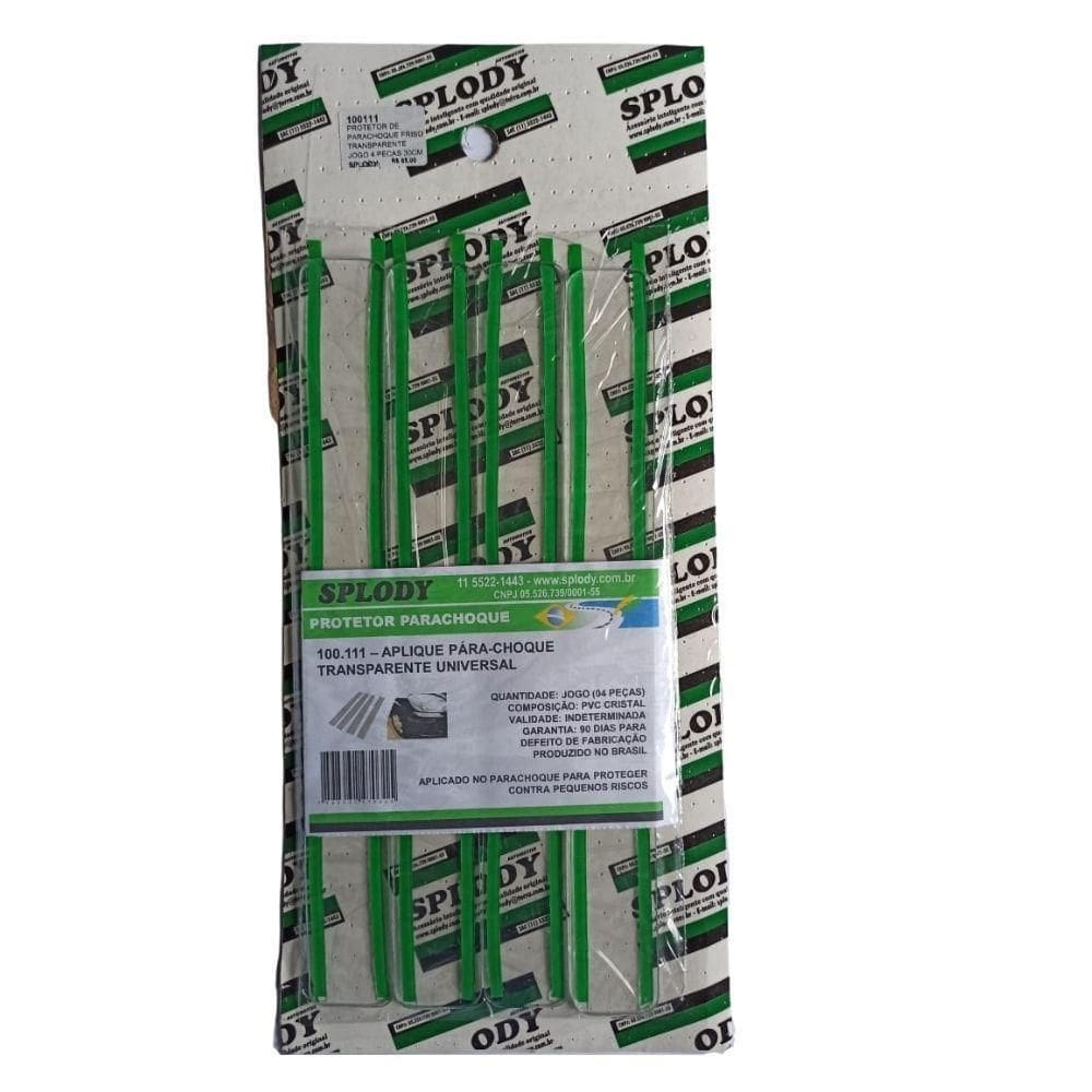 Protetor De Parachoque Pvc Cristal Jogo 4 Pecas 30Cm Splody