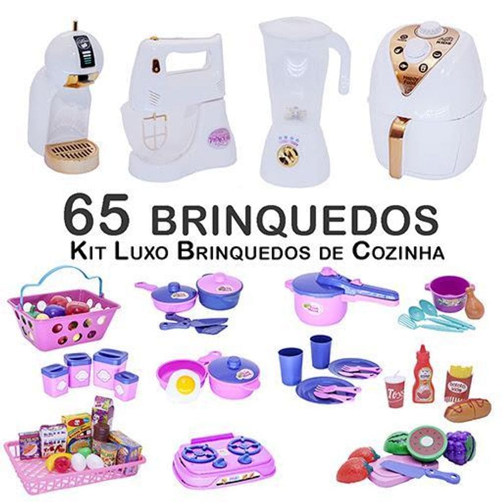 Kit Infantil Prato Copo Potes Mercado Panela De Pressão 65P