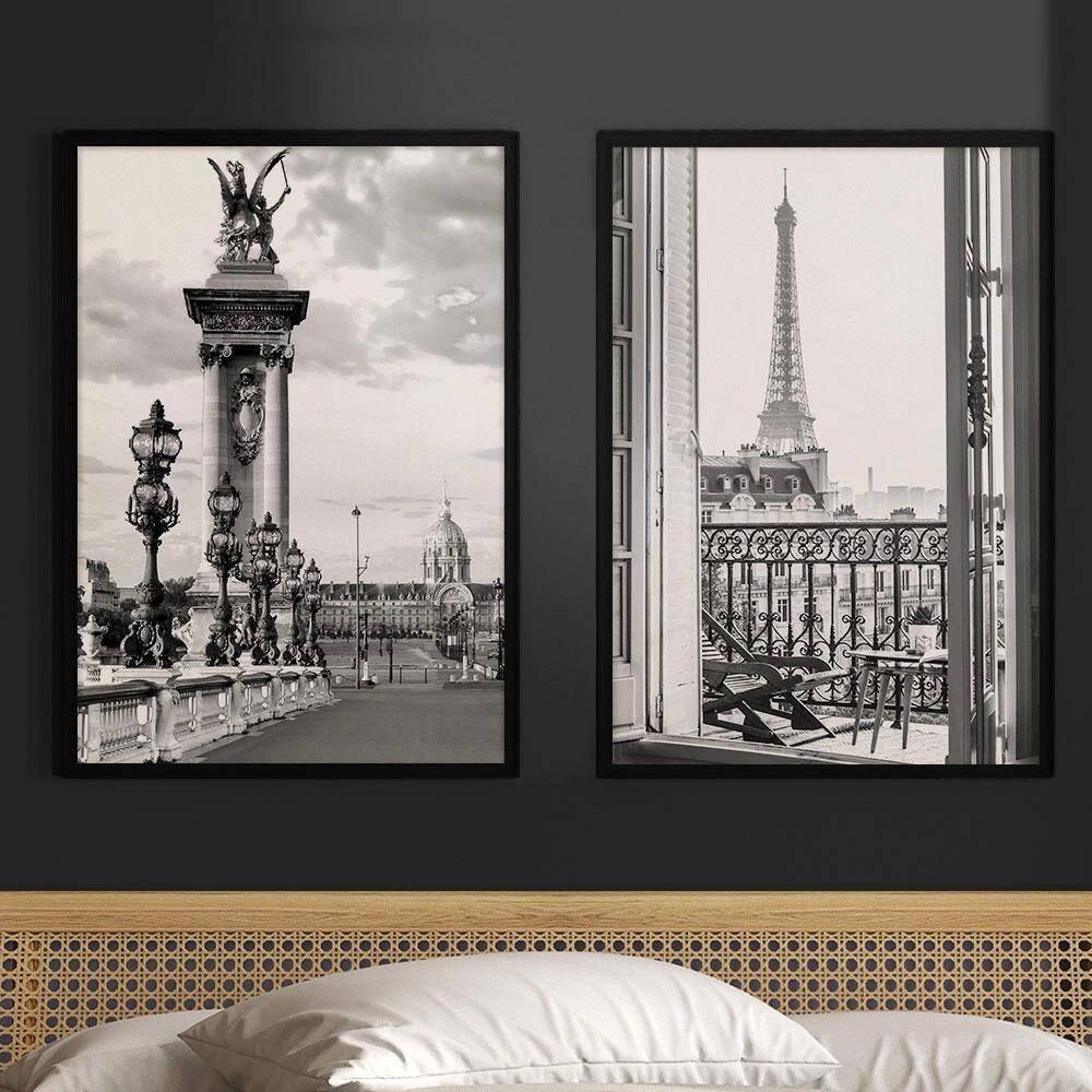 Kit 2 Quadros Decorativos Fotografias Paris Pb 33X24Cm