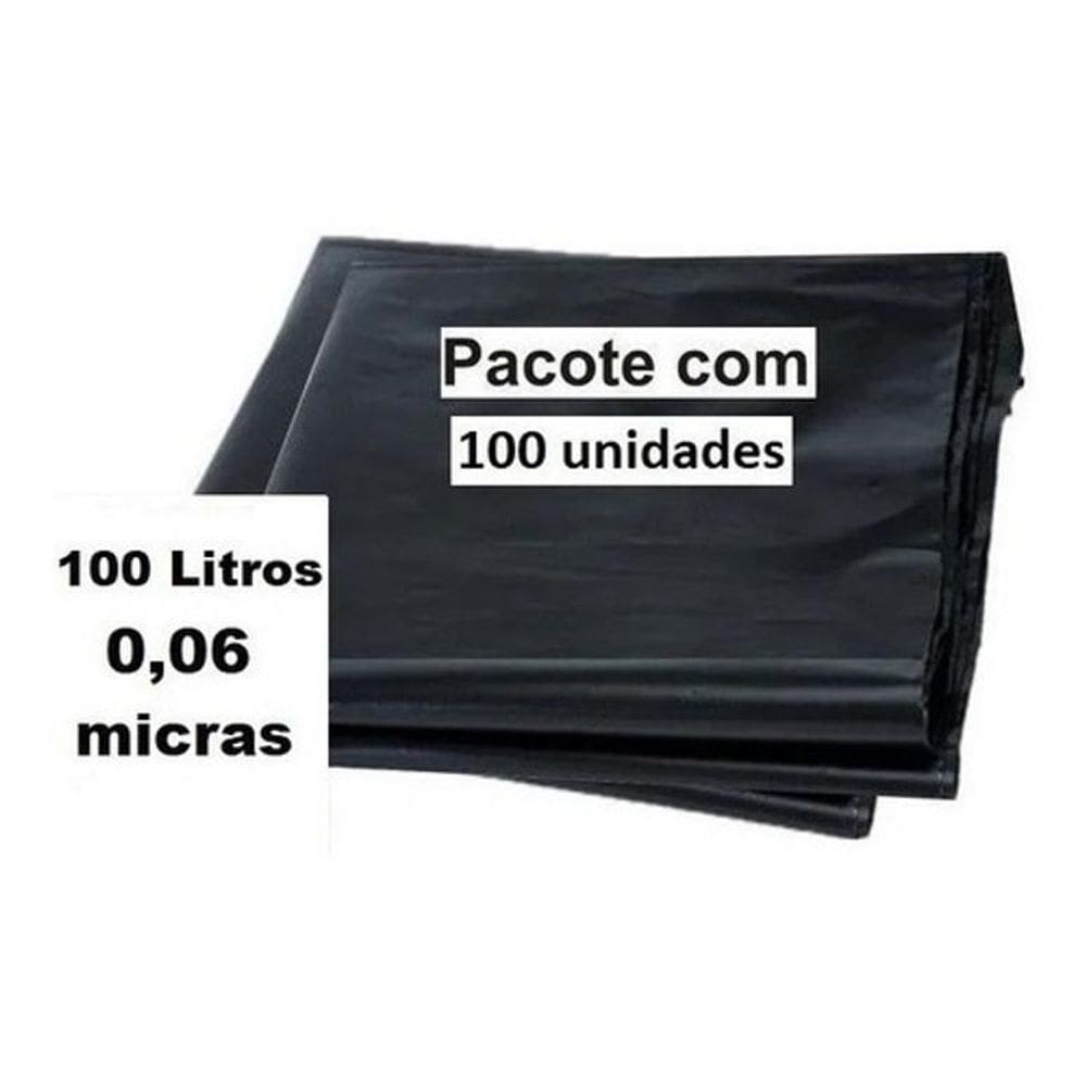 Saco De Lixo 100 Litros Super Reforçado P6- Pct 100 Unidades