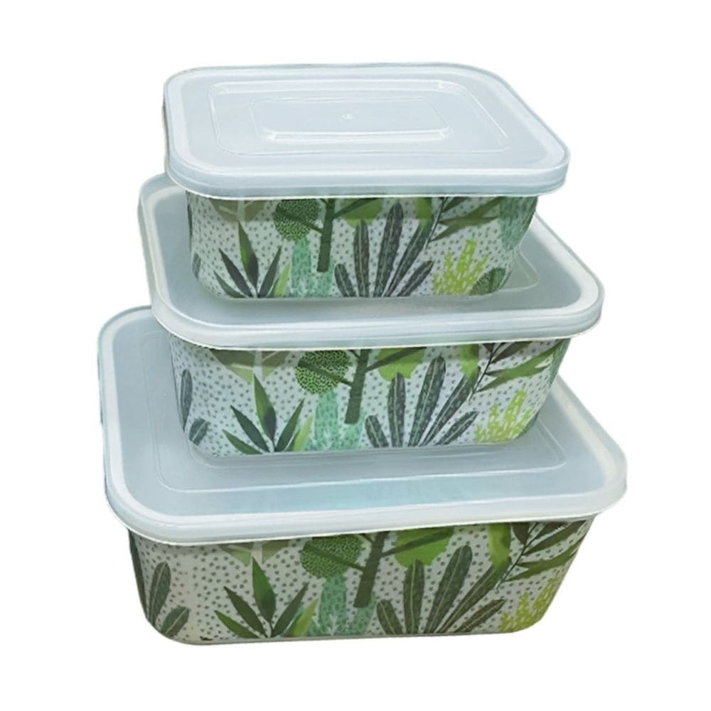 Jogo de Pote de Fibra de Bambu 3 Peças