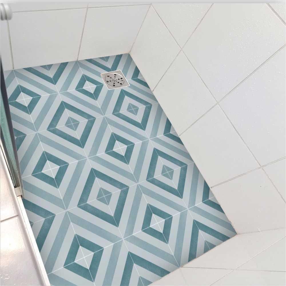 Adesivo Piso Box Geométrico Antiderrapante - 1,20 X 0,97