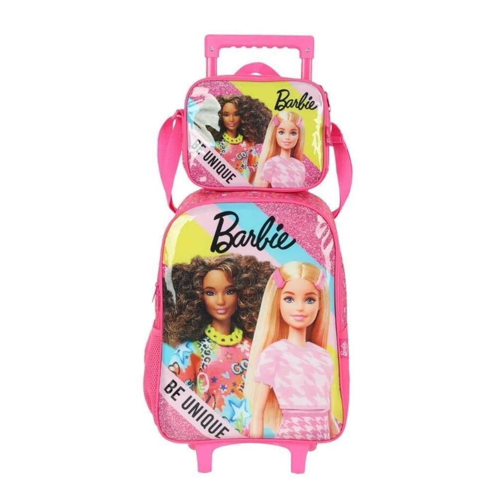 Kit Mochila Rodinhas + Lancheira Be Unique - Barbie