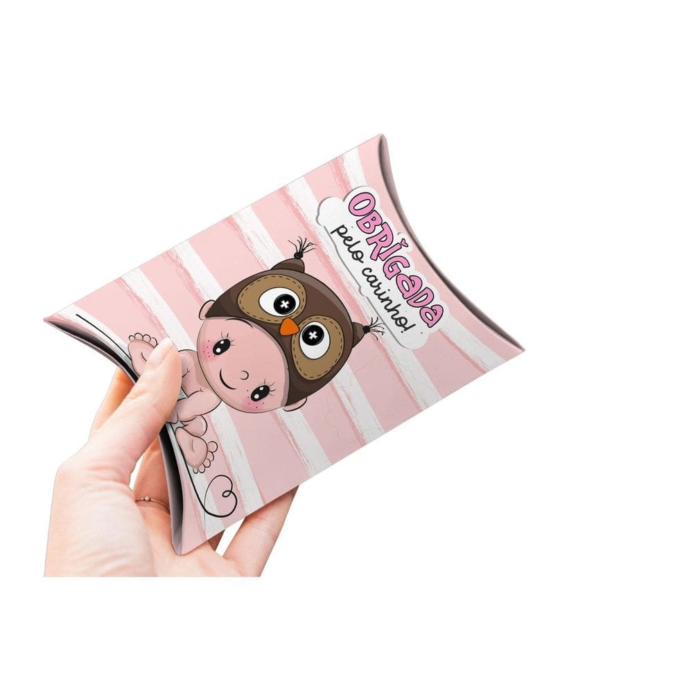 10 Caixinha Bebe Fofo Maternidade Chá Rifa - Menina Coruja