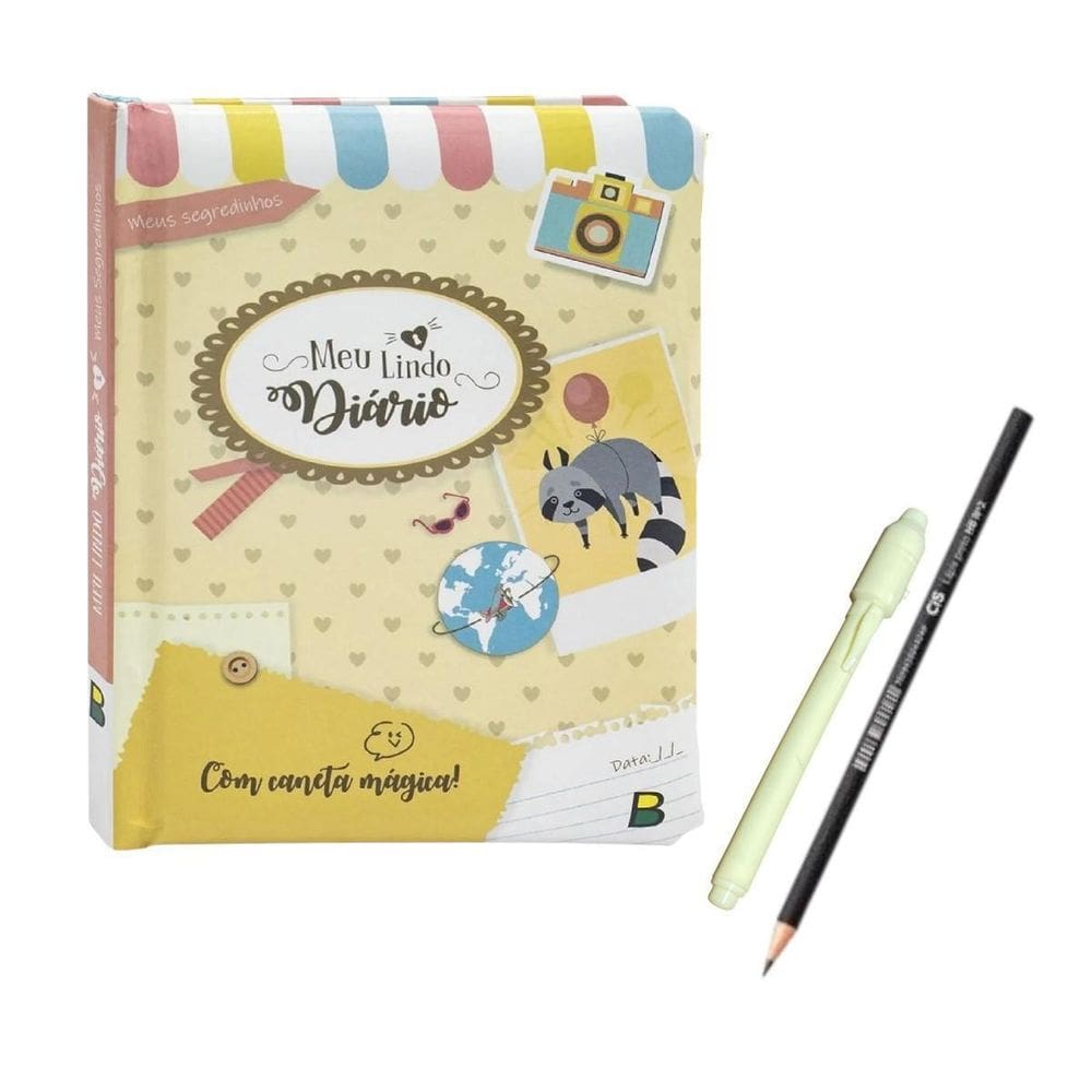Meu Lindo Diário Livro Infantil Com Caneta Mágica +Lápis