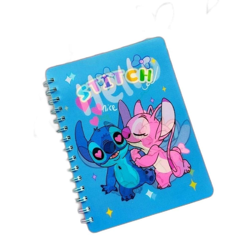 Caderno Holográfico Stitch A4 Com 4 Divisórias E 80 Folhas