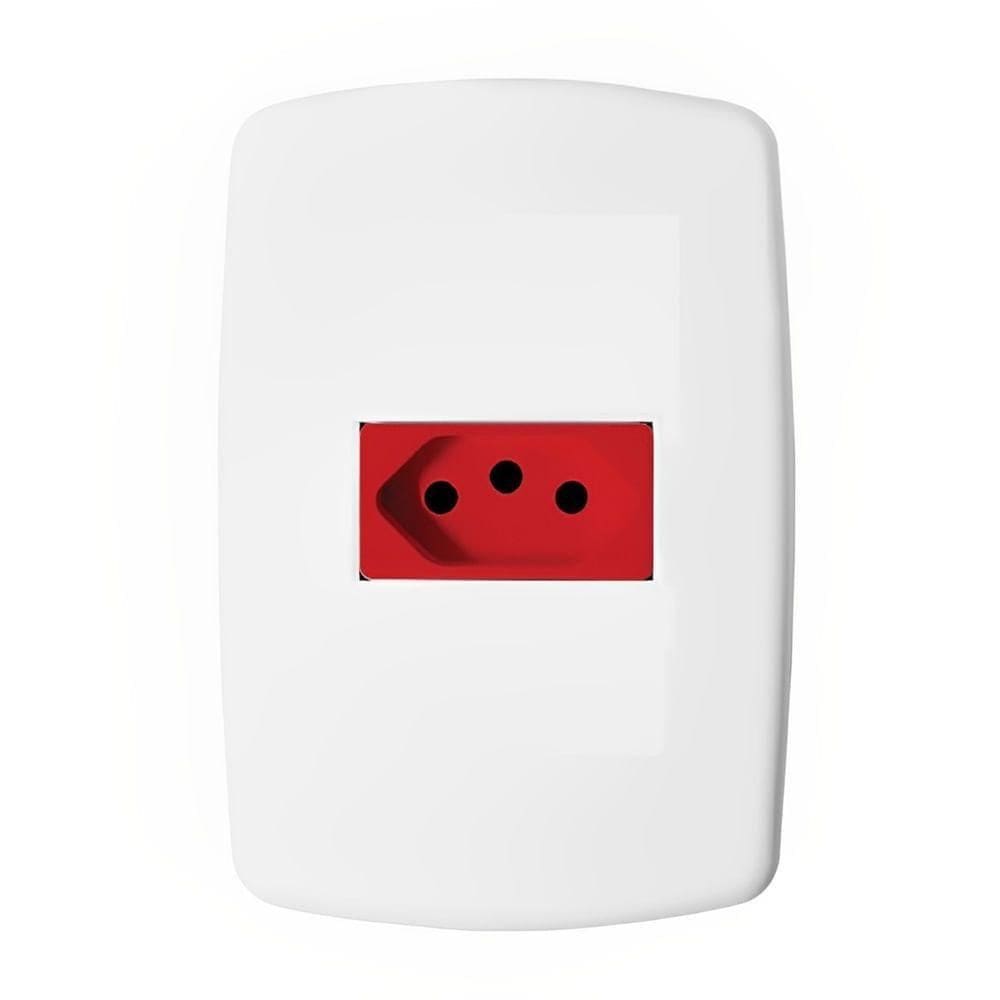 Tomada Universal 2p+t 20a Vermelha com Placa Dc8100-48 Dicompel Tomada Universal 2p+t 20a Verme