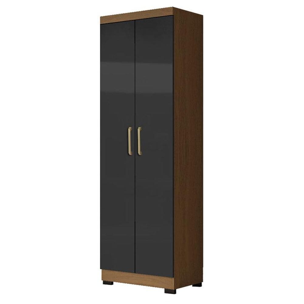 Armário Multiuso 2 Portas 2000191 Atacama Grafite com Pés Preto - Aramóveis
