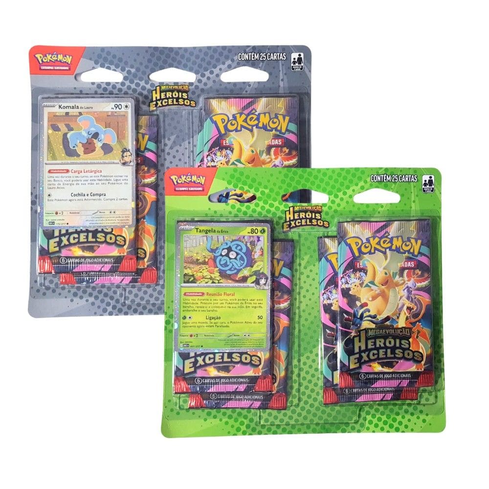 Pokémon Blister Quadrúplo Heróis Excelsos Komala Ou Tangela