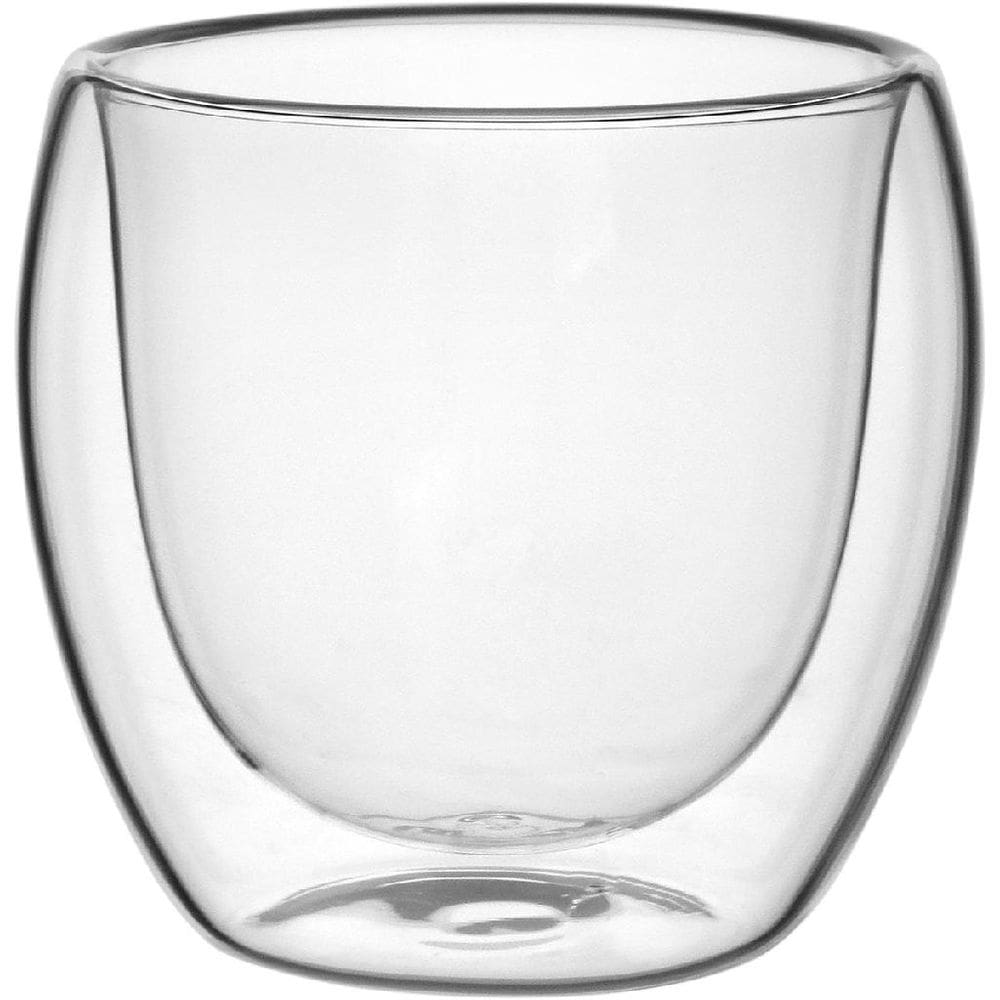 CANECA XÍCARA CLEAR PAREDE DUPLA BOROSSILICATO 200ml 8x8x8cm TRANSPARENTE