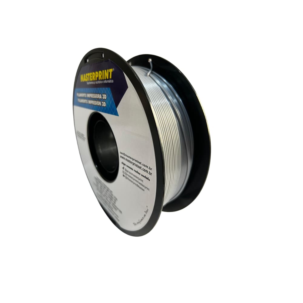Filamento 3D - PLA Silk Prata - Rolo 1KG (1.75mm)